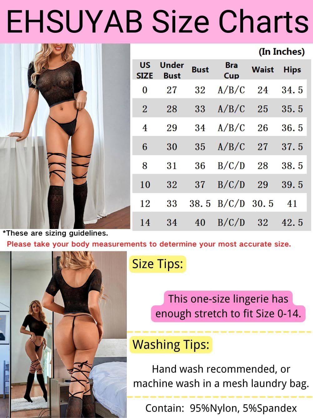 EHSUYAB 3Pc Sexy Lingerie Outfits Review