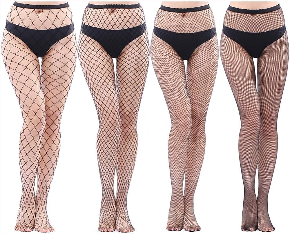 EVERSWE High Waist Fishnet Tights Thigh High Stockings Suspender Pantyhose