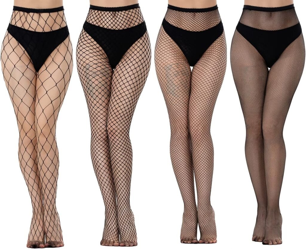 JoMaKaC Womens High Waisted Tights Fishnet Stockings Thigh High Pantyhose