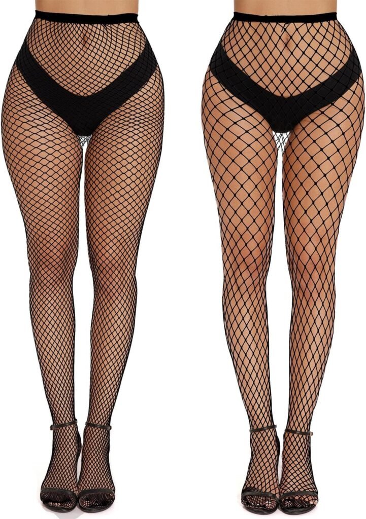 LANREF Womens Tights Fishnet Stockings Thigh High Waist Patterned Patterned Suspenders Sexy Lace Pantyhose Black Plus Size