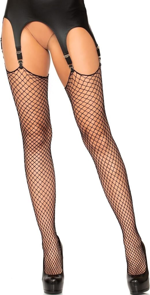 Leg Avenue Womens Unfinished Top Industrial Fishnet Stockings