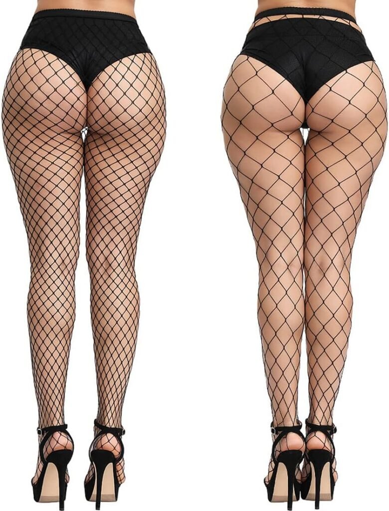 QIDISHUI Fishnet Stockings for Women Sexy Thigh High Stockings High Waist Fishnet Stockings Pantyhose Fishnet Tights